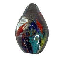 Art Glass Blown Paperweight Fish Sea - $19.25
