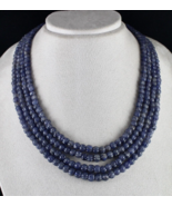 NATURAL IOLITE CARVED MELON BEADS 4 LINE 602 CARATS GEMSTONE FASHION NEC... - £228.36 GBP