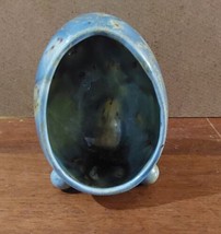 Ceramic Egg Diorama 3 Legged Standing Marble Painted Display 5&#39;&#39; Vintage - £29.69 GBP