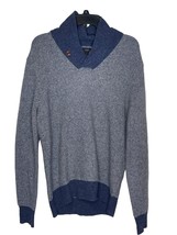 J Crew Mens Sweater Wool Lightweight Knit Shawl Collar Pullover Blue Siz... - £23.21 GBP