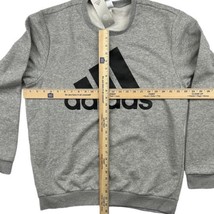 Adidas Men&#39;s Essentials Soft Fleece Big Logo Crewneck Sweatshirt Grey XL - £15.77 GBP