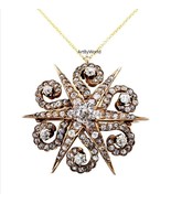 Antique Victorian Rose cut Diamond And Silver Brooch/Pendent, Edwardian ... - $419.61 CAD