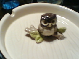 Glass Ceramic Owl Ashtray Candy Dish  - $17.99