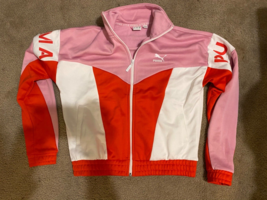 Puma Women&#39;s Jacket Full Zip Hoodie Long Sleeve pink red Size Small - £18.16 GBP