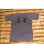 Under Armour Heat Gear Loose Fit Short Sleeve Shirt Youth YSM Gray With ... - $169.65 MXN