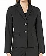 Le Suit Womens 2 Button Notch Collar Blazer Color Black Size 6 - £73.45 GBP