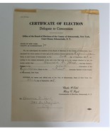 Vtg 1938 Oswald Heck Election Certificate Convention Delegate Schenectad... - $79.99