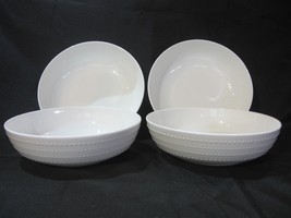 NEW Mikasa NELLIE Set of 4 Pasta Bowls 7.9&quot; Bone China White - £31.00 GBP