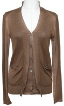MARNI Cardigan Sweater Knit Top Brown Ombre Cashmere Silk V-Neck Long Sl... - £260.10 GBP