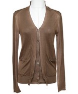 MARNI Cardigan Sweater Knit Top Brown Ombre Cashmere Silk V-Neck Long Sl... - £267.07 GBP