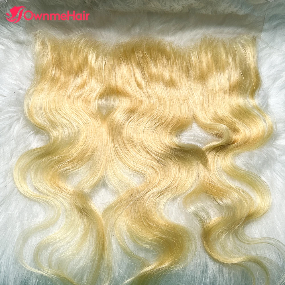 613 Honey Blonde Human Hair 13x4 Transparent Lace Frontal Only Brazilian Remy - £33.08 GBP+