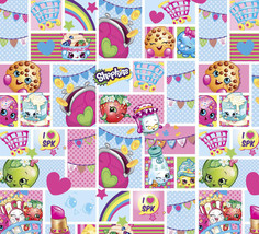 Shopkins Party Fabric Hair Scrunchie Scrunchies by Sherry Ponytail Holder Tie - £5.67 GBP