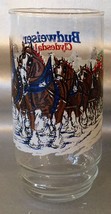 BUDWEISER Clydesdales Winter Snow Scene Glass - Vintage 1995 Anheuser Busch - £4.83 GBP