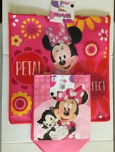 New Disney Minnie Mouse 13&#39;&#39; x 12&#39;&#39; x 6&#39;&#39; Reusable Tote Bag &amp; 2 Small 9&#39;... - $11.66
