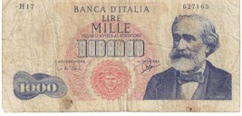 1962 Italy Banca D&#39;Italia Lire Mille 1000 Series: H17 Serial#:627165 - $14.01