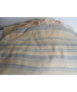 Vintage camp blanket blue cream striped 70 x 164 - $179.99