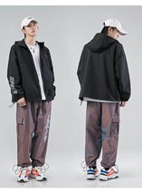 Chameleon Jacket Reflective Windbreaker Streetwear Hip Hop Hooded Coat Color Gra - £170.29 GBP