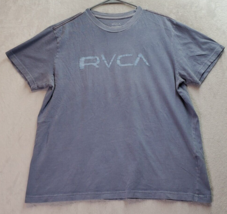 RVCA Pigment Dye T Shirt Mens Large Periwinkle Short Sleeve Crew Neck Slim Fit - £12.34 GBP