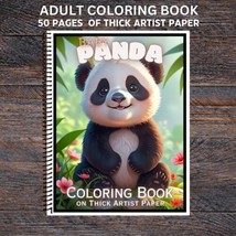 Baby Pandas- Spiral Bound Adult Coloring Book - Thick Artist Paper - £25.28 GBP