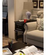 Solid Wood Square Side Table, Modern Minimalist Black Single-Drawer End ... - $12,844.30 MXN