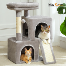 30&quot; Cat Tree Condo Scratching Post Tower Ramp with Sisal for Indoor Cats, Gray - £41.57 GBP