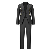 Tempeent Two Piece Blazers Sets Jacket Autumn Winter Deep V-neck Fashion Trouser - £141.38 GBP