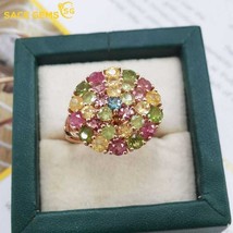 New Arrival Trend 925 Sterling Silver Tourmaline Gemstone Rings for Women Engage - £54.41 GBP