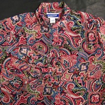 Pendleton Petite Button-Front L/S Multi-Color Paisley Polyester Blouse Size 12 - £18.25 GBP