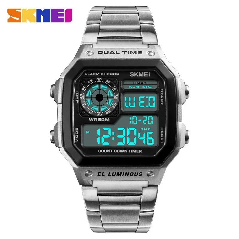 1335 Stainless Steel Strap Digital Watch reloj hombre Sport Watch Men 5B... - $20.00