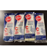 4 x 4 pk Genuine HOOVER Vacuum Cleaner Bags Type C NOS 4010003C New Old Stock - $15.81