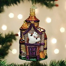 Old World Christmas Haunted House Glass Halloween Ornament 26038 - £18.28 GBP