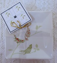 NEW NWT Set of 4 222 Fifth Chintz Birds Appetizer Side Plates 5 1/4&quot; Square - £19.65 GBP