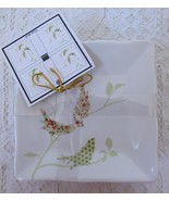 NEW NWT Set of 4 222 Fifth Chintz Birds Appetizer Side Plates 5 1/4&quot; Square - £19.51 GBP