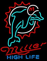 Miller High Life NFL Miami Dolphins Neon Sign - £558.64 GBP