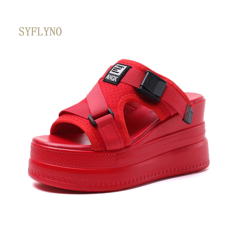 Women Summer Red Wees Sandals Platform Super Slippers Woman Outdoor Casual Thick - £152.54 GBP