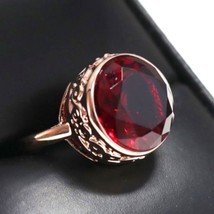 4.7 Ct Red Simulated Ruby Round Ring Engagement Wedding Women&#39;s Day Gift - £147.63 GBP