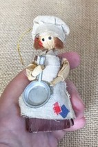 Vintage Corn Husk Doll  Colonial Cook Baker Ornament Christmas Holiday R... - $7.92