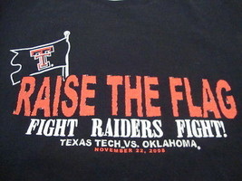 NCAA Texas Tech Red Raiders vs Oklahoma College Sports Fan Black T Shirt S - £14.87 GBP