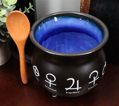 Solar Alchemy Symbols Cauldron Porcelain Soup Bowl Large Coffee Mug With Spoon - £23.58 GBP