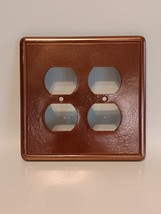 Modern Copper Color Finish Double Outlet Cover Plate, No Screws - $11.74