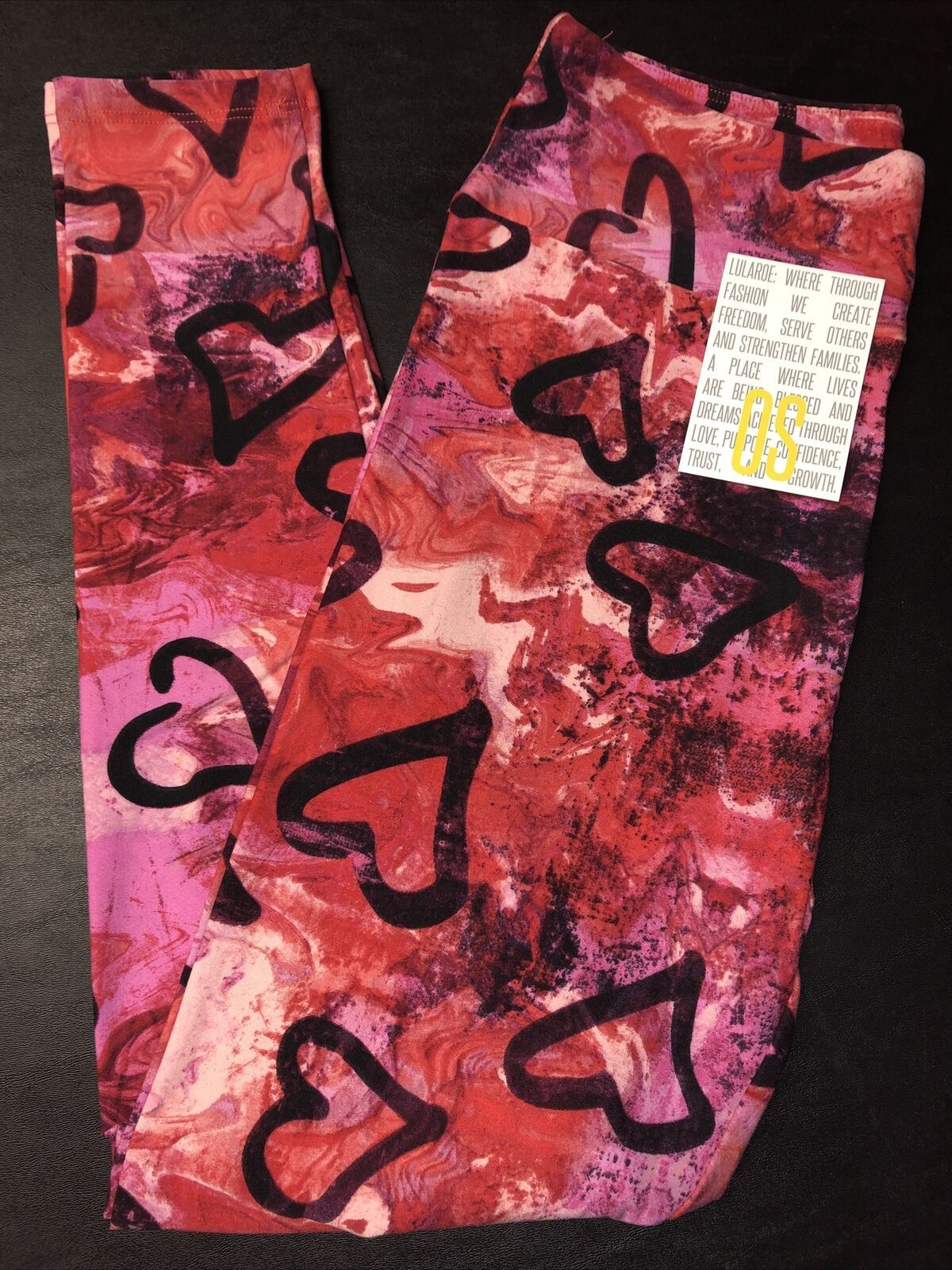 NEW LuLaRoe One Size (2-10) OS Tie Dye and Hearts Valentines Leggings