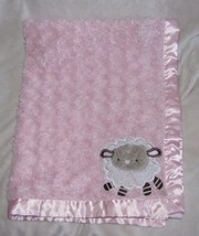 FISHER PRICE PINK LAMB SHEEP SATIN BABY GIRL BLANKET - $33.63