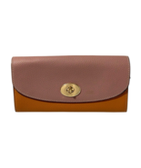 Coach Slim Envelope Wallet Crossgrain Leather Rose Pink Orange Colorbloc... - $71.20