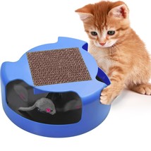 Cat Mouse Play Toy with Scratching Post Pad for Pup Animal Interactive Training - £15.14 GBP
