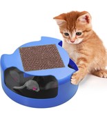 Cat Mouse Play Toy with Scratching Post Pad for Pup Animal Interactive T... - £15.45 GBP