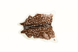 4&#39;x 5&#39; Off White And Brown Faux Cowhide Non Skid Area Rug - £73.42 GBP