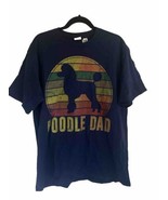 Poodle Dad Dog Poodle Dog  T-Shirt Mens XL Blue Retro Style - £13.42 GBP