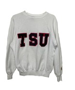 Vintage 80s TSU Collegiate White Sweatshirt Adult Large MVP Made in USA - £31.45 GBP
