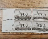 US Stamp Wildlife Conservation Pronghorn Antelope 3c Block of 4 - $1.19