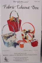 Pattern &quot;Fabric Take Out Box&quot; Bonus patterns for Mini Box &amp; Fortune Cookies - $6.99